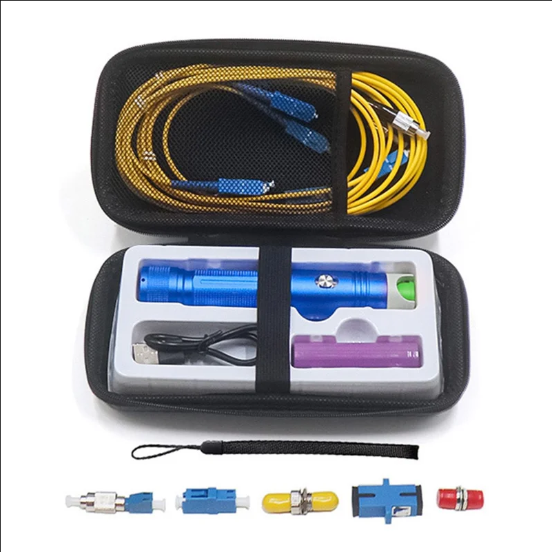 L514 10KM Fiber Optic Visual Fault Locator Kit with Coupler Single Mode Simplex Patch Cord and Rechargeable Lithium Battery - selling point 1