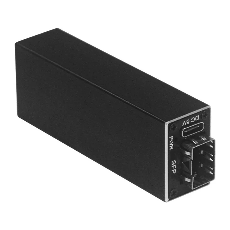 Type-C Mini SFP Gigabit Fiber Media Converter 10 / 100 / 1000Mbps Aluminum Alloy - Black - selling point 1