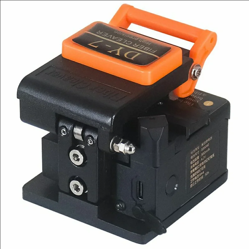 DY-7 Fiber Cleaver 23-Facet Tungsten Steel Blade 3 in 1 Fixture LED Light - Black+Orange - selling point 1