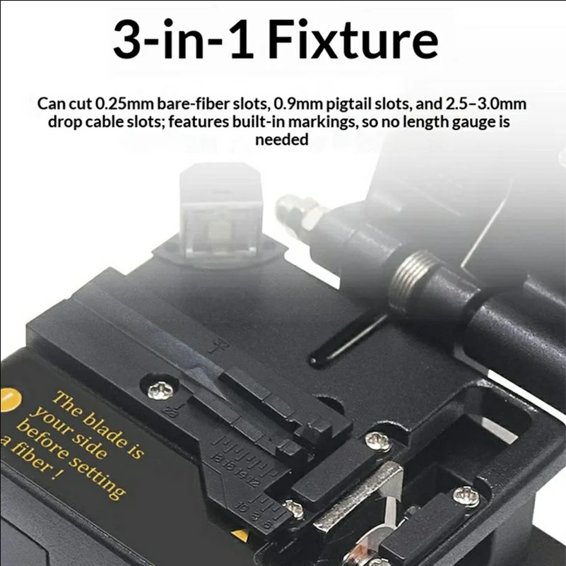 DY-7 Fiber Cleaver 23-Facet Tungsten Steel Blade 3 in 1 Fixture LED Light - Black+Orange - scene 1