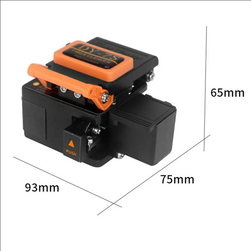 DY-7S 75 x 93 x 65mm Fiber Cleaver High Precision Single-Core Quartz Fiber Cutter - Black+Orange - selling point 2