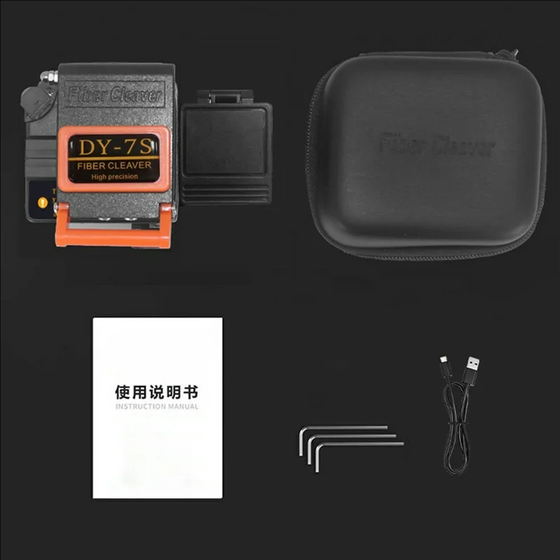 DY-7S 75 x 93 x 65mm Fiber Cleaver High Precision Single-Core Quartz Fiber Cutter - Black+Orange - scene 1