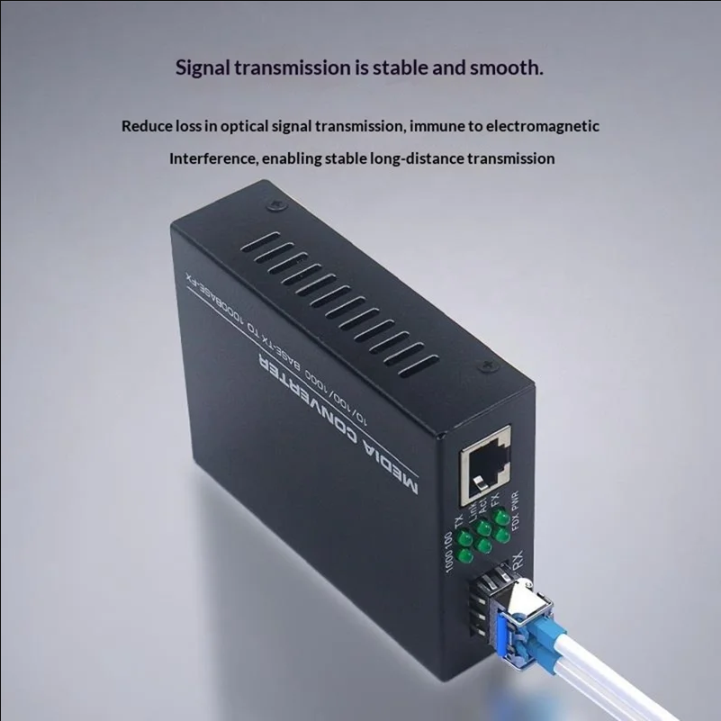 1 Optical 1 Electrical Gigabit SFP Media Converter RJ45 to 1.25Gbps SFP Fiber Transceiver - US Plug - selling point 2