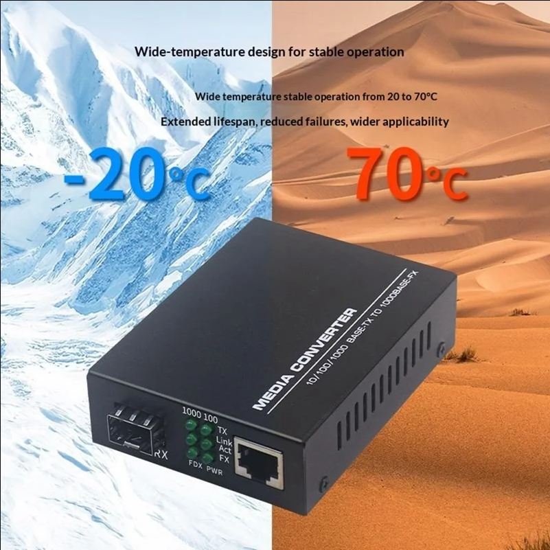 1 Optical 1 Electrical Gigabit SFP Media Converter RJ45 to 1.25Gbps SFP Fiber Transceiver - US Plug - scene 2