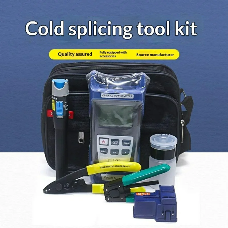 FTTH Fiber Optic Tool Kit Optical Power Meter 5km Visual Fault Locator with Storage Bag (without Battery) - scene 1