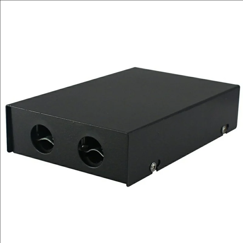 4-Port FC Fiber Optic Termination Box Cold Rolled Steel Wall Mount Splice Tray for FTTH - Black - selling point 1