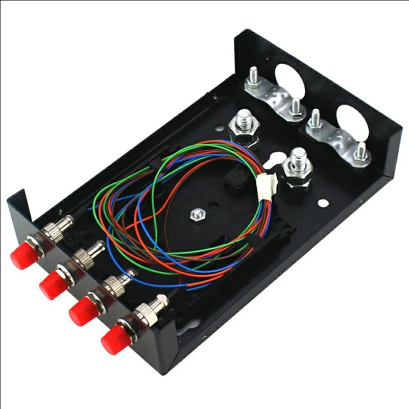 4-Port FC Fiber Optic Termination Box Cold Rolled Steel Wall Mount Splice Tray for FTTH - Black - selling point 2