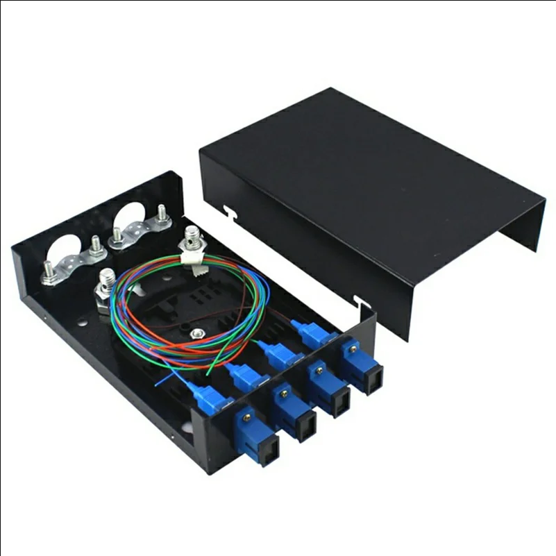 4-Port SC Fiber Optic Termination Box 0.6-0.8mm Cold Rolled Steel Wall Mount Splice Enclosure - Black - selling point 2