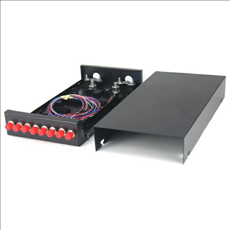 8-Port FC Fiber Optic Termination Box Cold Rolled Steel Wall Mount Splice Tray for FTTH - Black - selling point 1
