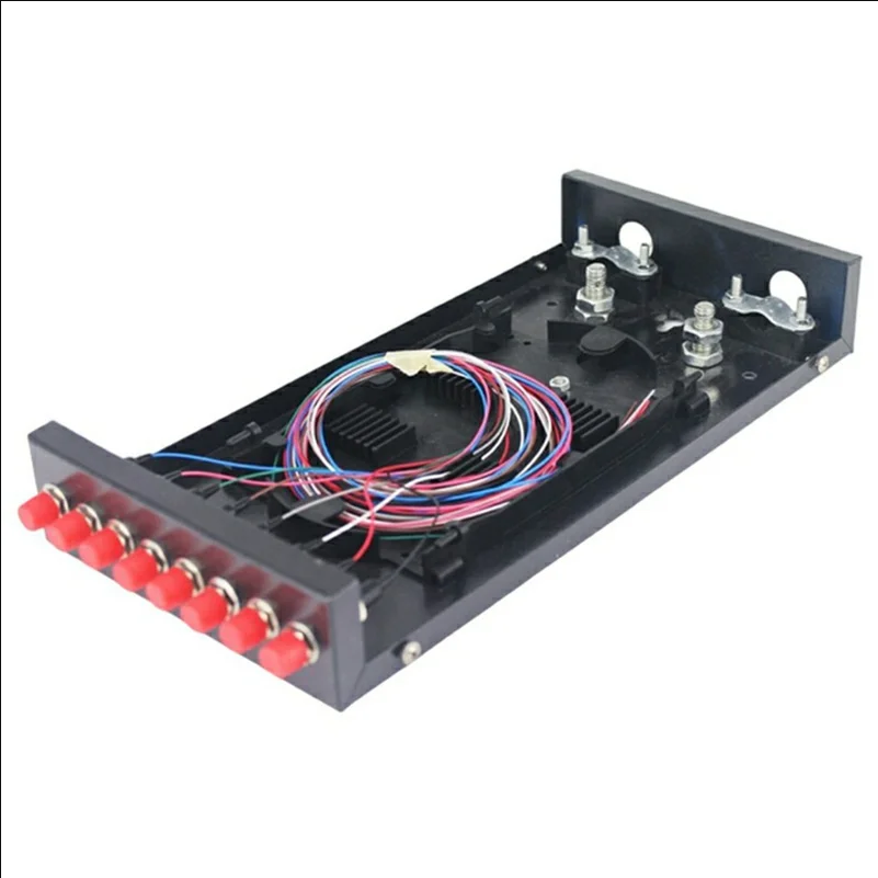 8-Port FC Fiber Optic Termination Box Cold Rolled Steel Wall Mount Splice Tray for FTTH - Black - selling point 2