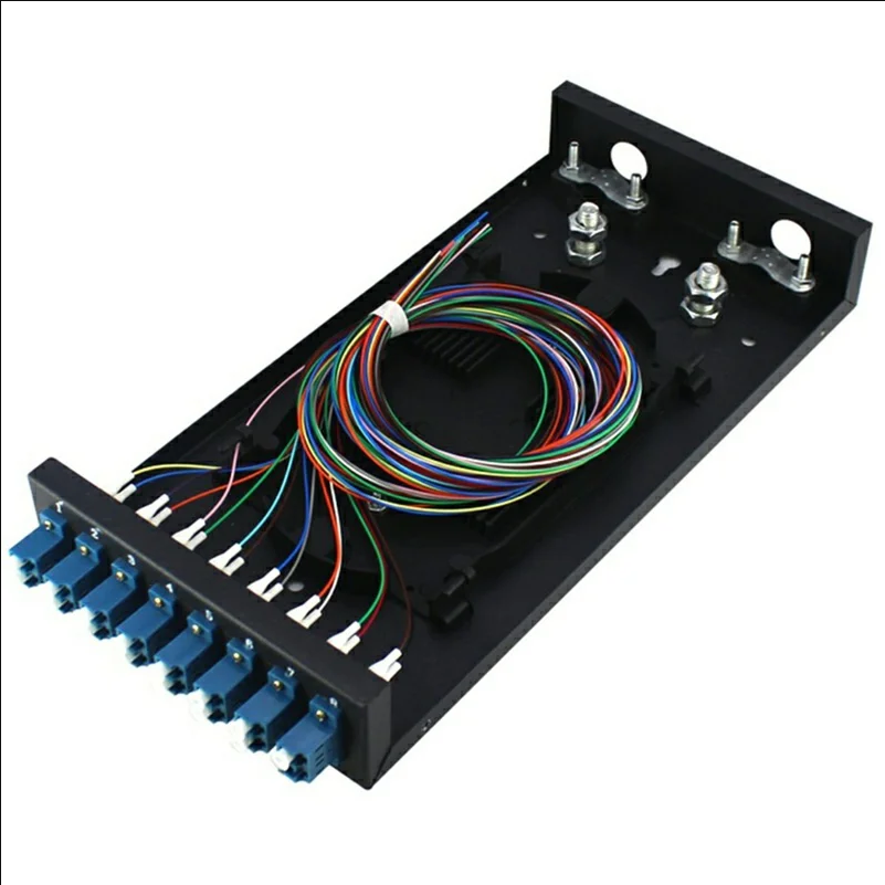 8-Port LC Duplex Fiber Optic Termination Box Cold Rolled Steel Wall Mount Splice Tray for FTTH - Black - selling point 2