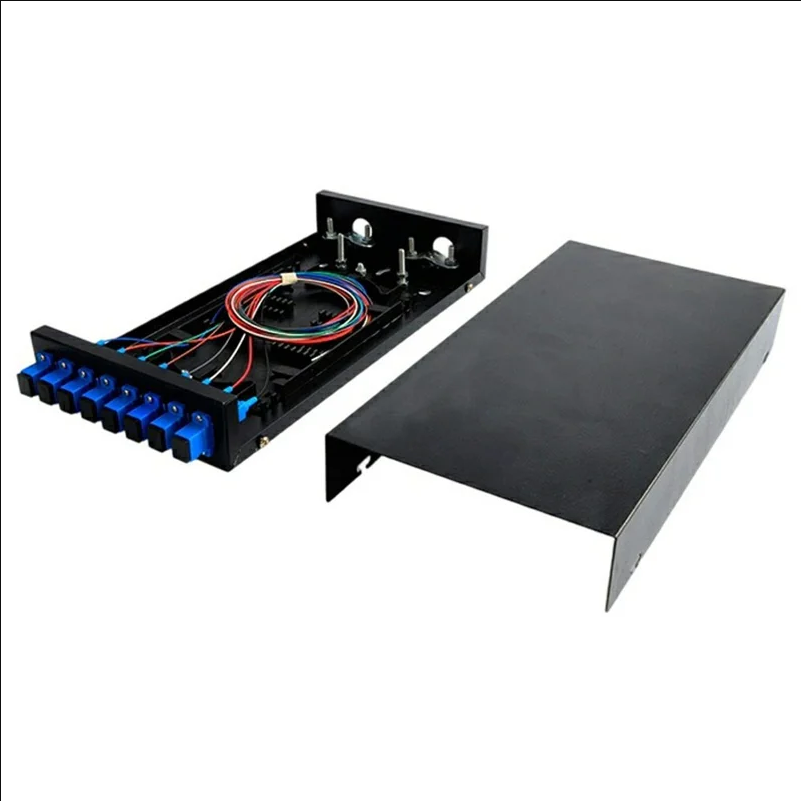 8-Port SC Fiber Optic Termination Box 0.6-0.8mm Cold Rolled Steel Wall Mount Splice Enclosure - Black - selling point 2