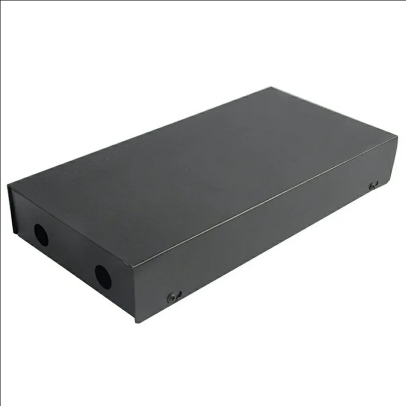 8-Port ST Fiber Optic Termination Box 0.6-0.8mm Cold Rolled Steel with Splice Tray and Pigtails - Black - selling point 1