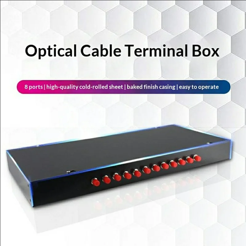 12-Port FC Fiber Optic Termination Box Cold Rolled Steel Wall Mount Splice Tray for FTTH - Black - scene 1