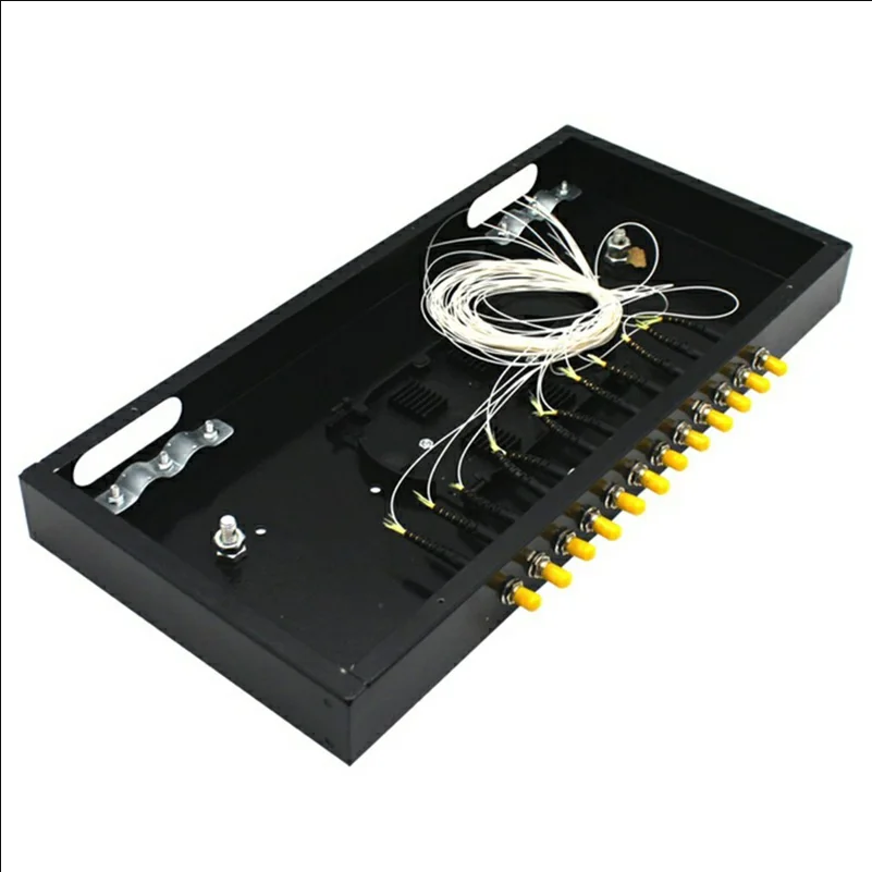 12-Port ST Fiber Optic Termination Box 0.6-0.8mm Cold Rolled Steel with Splice Tray and Pigtails - Black - selling point 2