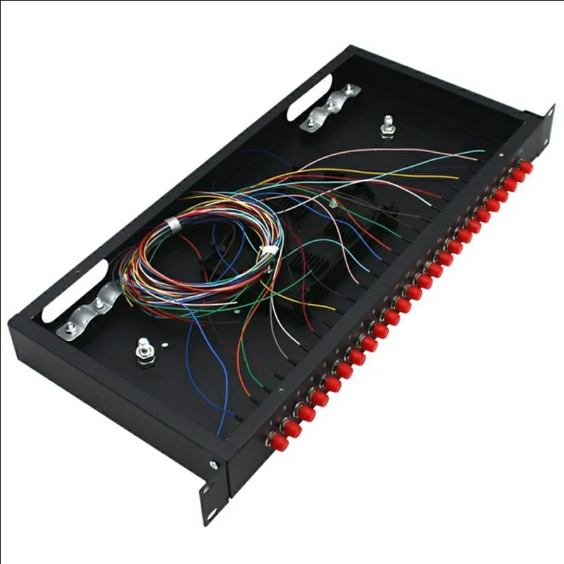 24-Port FC Fiber Optic Termination Box Cold Rolled Steel Wall Mount Splice Tray for FTTH - Black - selling point 1
