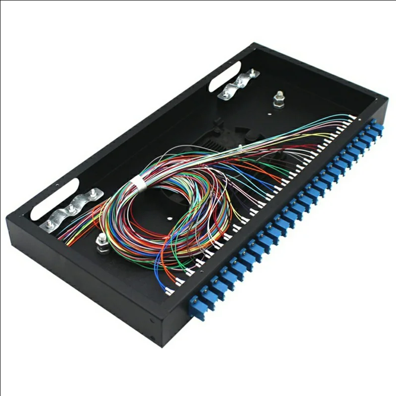 24-Port LC Duplex Fiber Optic Termination Box Cold Rolled Steel Wall Mount Splice Tray for FTTH - Black - selling point 1