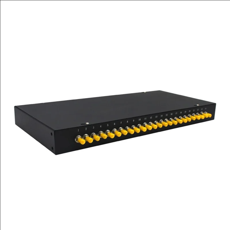 24-Port ST Fiber Optic Termination Box 0.6-0.8mm Cold Rolled Steel with Splice Tray and Pigtails - Black - selling point 1