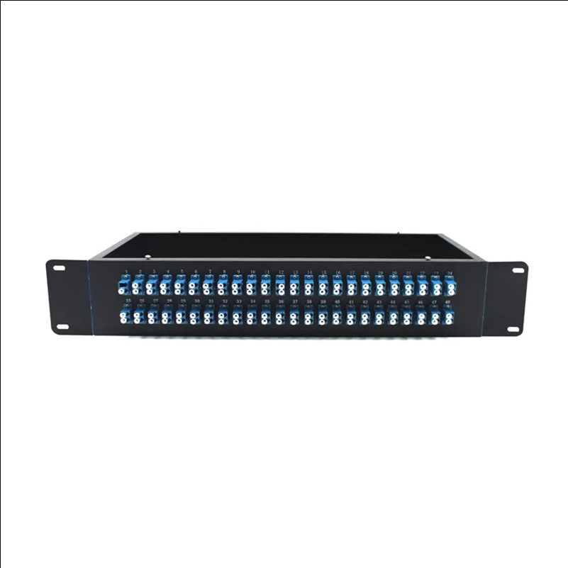 48-Port LC Duplex Fiber Optic Termination Box Cold Rolled Steel Wall Mount Splice Tray for FTTH - Black - scene 1