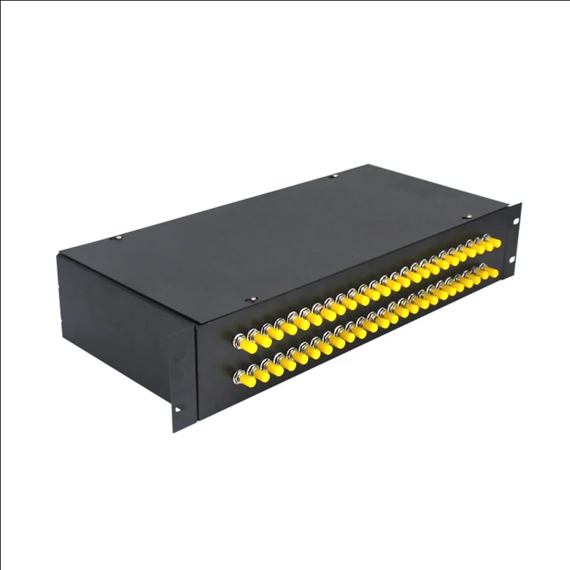 48-Port ST Fiber Optic Termination Box 0.6-0.8mm Cold Rolled Steel with Splice Tray and Pigtails - Black - selling point 2