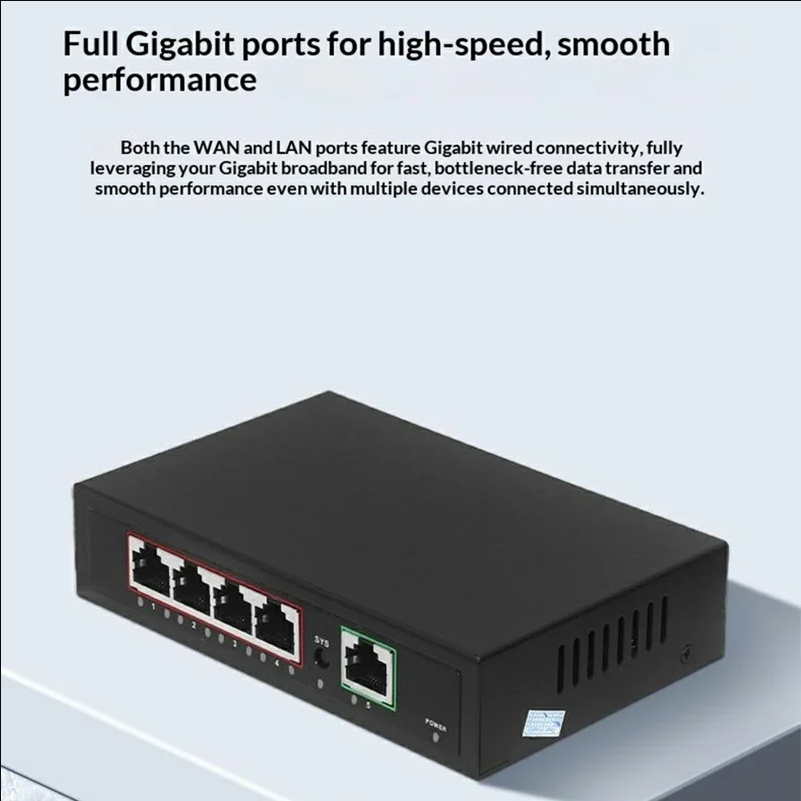 5-Port Gigabit PoE AC Controller 1 WAN + 4 PoE Gigabit LAN Ports - Black - scene 1