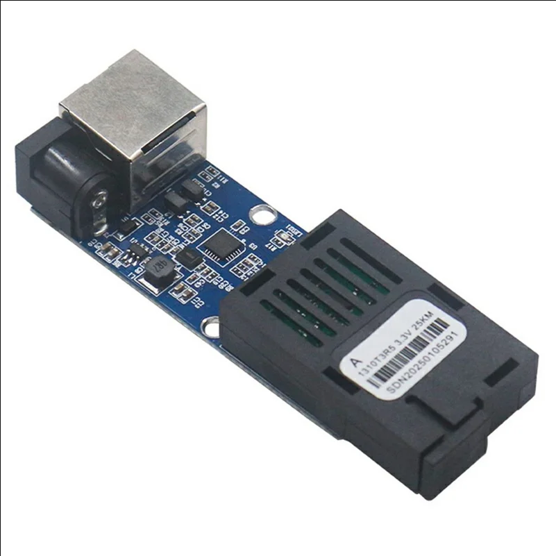 100Mbps Fiber Optic Transceiver Single Mode Single Fiber 25km SC + RJ45 PCBA Board LED Indicators Converter for Network Extension Communication Monitoring - selling point 1