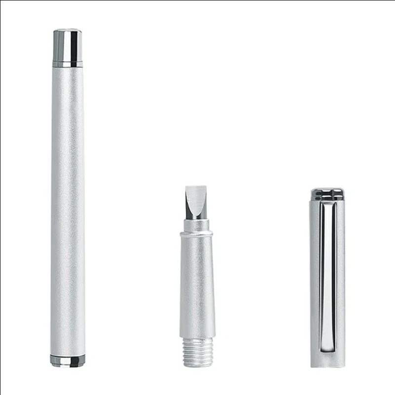Pen Style Fiber Optic Cutting Knife Tungsten Steel Blade Replaceable Tip Aluminum Alloy Body Flat Cut Tool for Connector Assembly - Silver - selling point 1