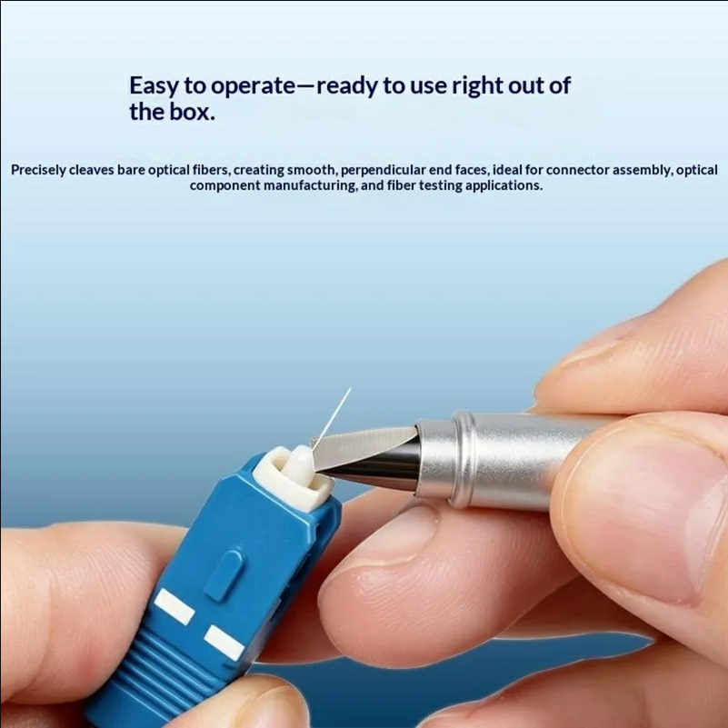 Pen Style Fiber Optic Cutting Knife Tungsten Steel Blade Replaceable Tip Aluminum Alloy Body Flat Cut Tool for Connector Assembly - Silver - selling point 2