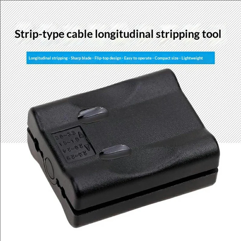 TK-K1 1.5-3.3mm 4 Size Ranges Ribbon Fiber Loose Tube Stripper Flip-Open Longitudinal Stripper Tool for Field Fiber-Optic Work - Black - scene 1