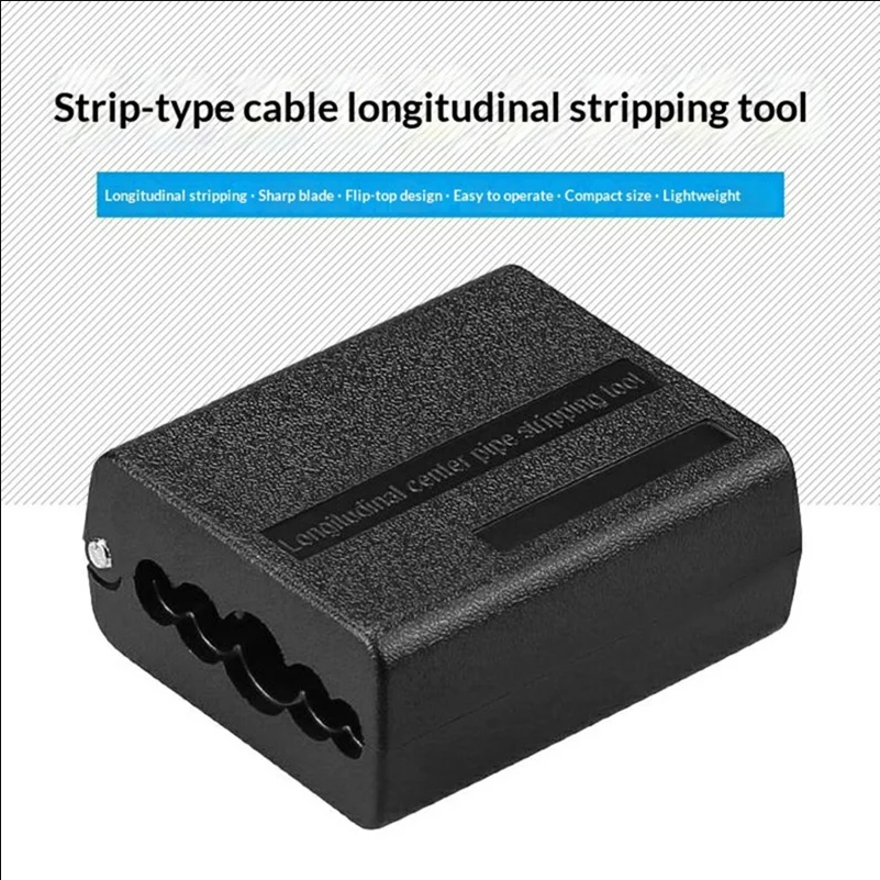 TK-K3 Cable Stripping Tool 5 Built-in Channels 4.5mm 6mm 7mm 8mm 11mm Flip-open for Telecom Construction Field Maintenance - Black - scene 2