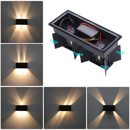 Kawell 12W Modern Wall Light LED Wall Sconce Up Down Adjustable Beam Angle Aluminum Wall Lamp LED Indoor Outdoor Waterproof IP65 for Bedroom Bathroom Corridor Living Room Stairs Hallway, White 3000K