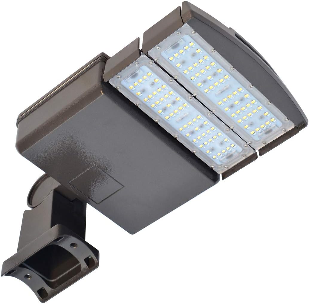 KAWELL 100W LED Parking Lot Light - 12000LM Commercial Outdoor Shoebox Lighting 5000K