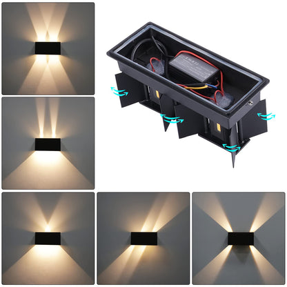 Kawell 12W Modern Wall Light LED Wall Sconce Up Down Adjustable Beam Angle Aluminum Wall Lamp LED Indoor Outdoor Waterproof IP65 for Bedroom Bathroom Corridor Living Room Stairs Hallway, Black 3000K