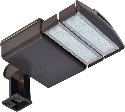 KAWELL 100W LED Parking Lot Light - 12000LM Commercial Outdoor Shoebox Lighting 5000K