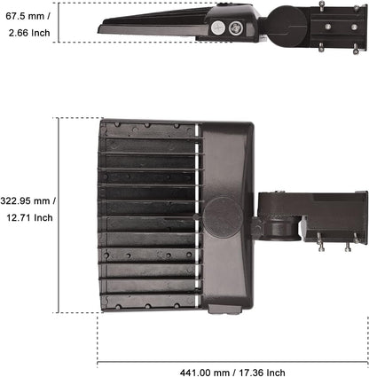 KAWELL 100W LED Parking Lot Light - 13000LM Dimmable Shoebox Lighting 5000K