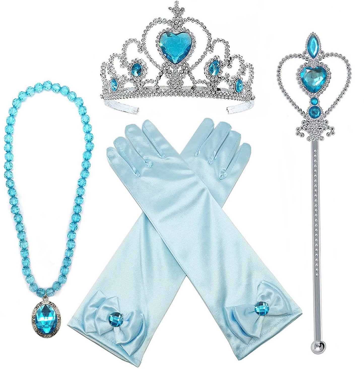 KAWELL Princess Dress up Costume with Cosplay Accessories Crown Wand & Gloves