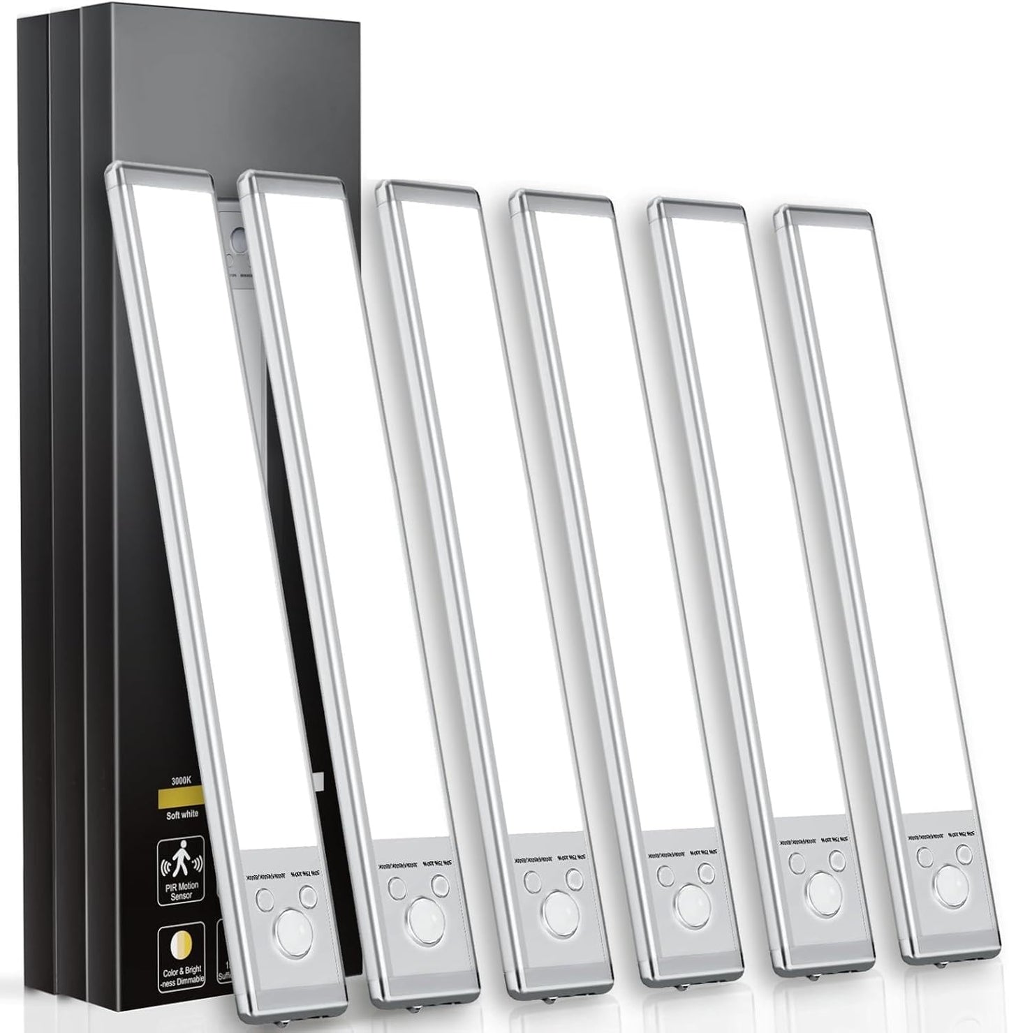 KAWELL Under Cabinet Light – 76 LED Motion Sensor, USB Rechargeable, Magnetic Dimmable (9.5" & 12")