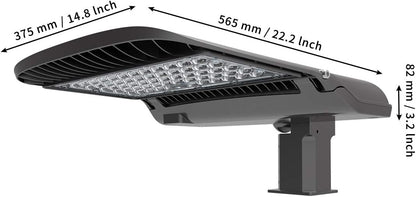 KAWELL 100W LED Parking Lot Light - 13000LM Square Pole Mount with Optional Photocell 5000K