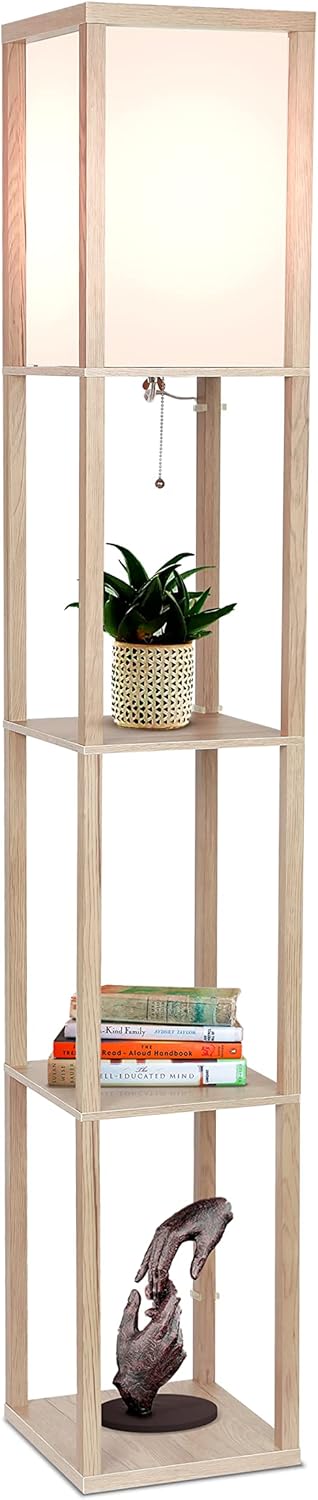 Modern Shelf Floor Lamp with Storage Shelves | Warm White LED