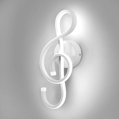 Kawell 22W Indoor LED Wall Light Modern LED Wall Sconce Light Creative Wall Lamp LED Music Symbol Art Decoration for Bedroom Living Room Cafe Lounge Stairs Corridor, White 6000K