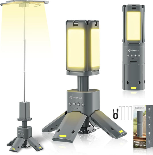 14000mAh Telescopic Camping Light | 6000LM Dimmable LED, Magnetic Base, Emergency