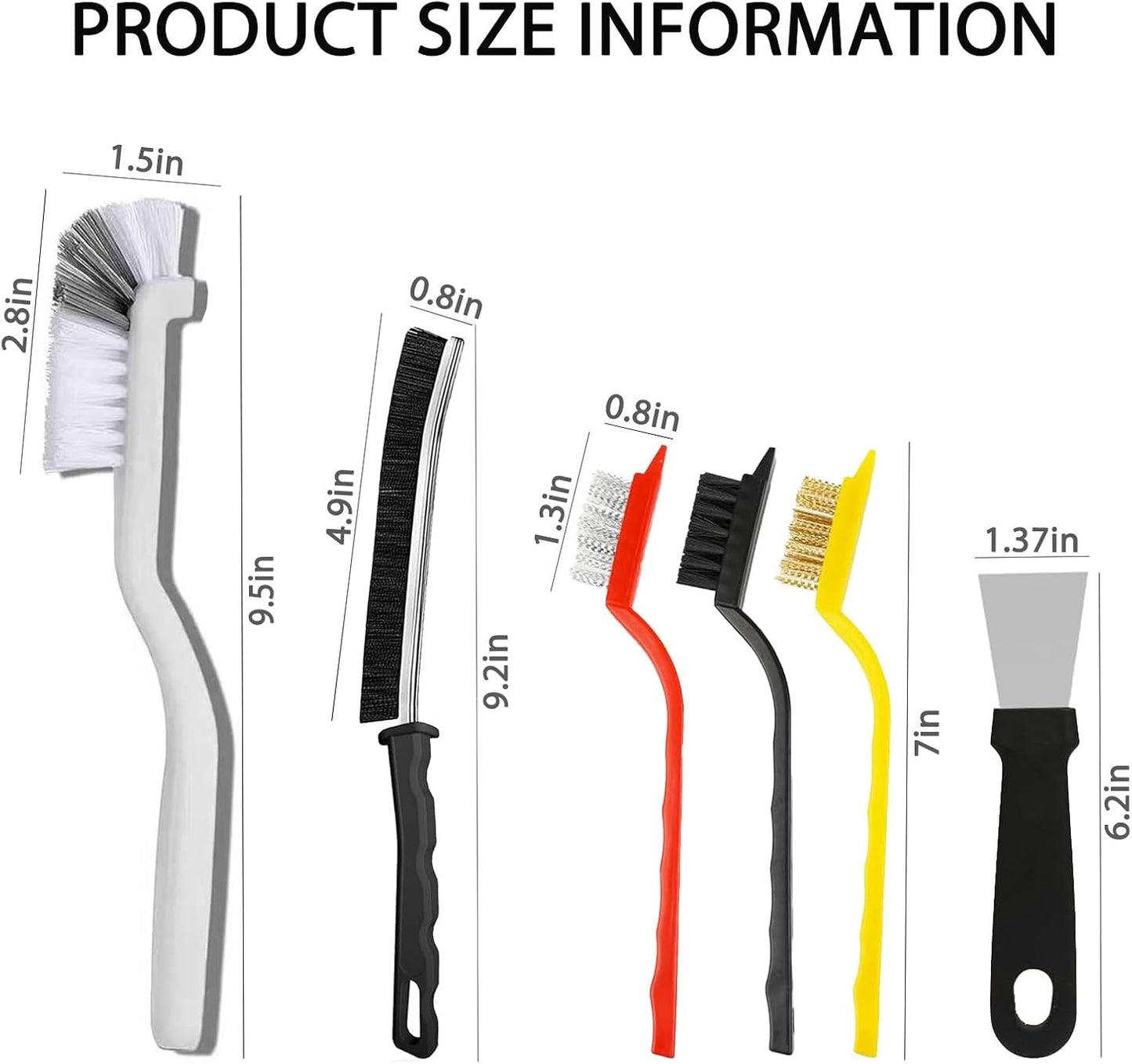 Multifunctional Crevice Cleaning Brush Set - Gap Grout Brush for Bathroom, Kitchen, Tile - Hard Bristle Detail Cleaning Tool