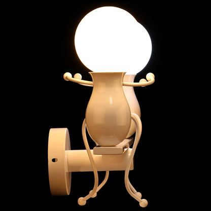 Kawell Humanoid Wall Light Fixtures Modern Wall Lamp Creative Wall Sconce Light Art Deco Max 60W E26 Base for Children Room Bedroom Bedside Living Room Stairs Hallway Restaurant Kitchen