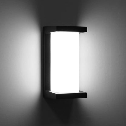 Kawell 18W Outdoor Wall Light Sconce Exterior Waterproof LED Wall Sconce Modern LED Wall Lamp Hardwired Rectangular Front Porch Light for Hallway Balcony Garden Garage, Cold White