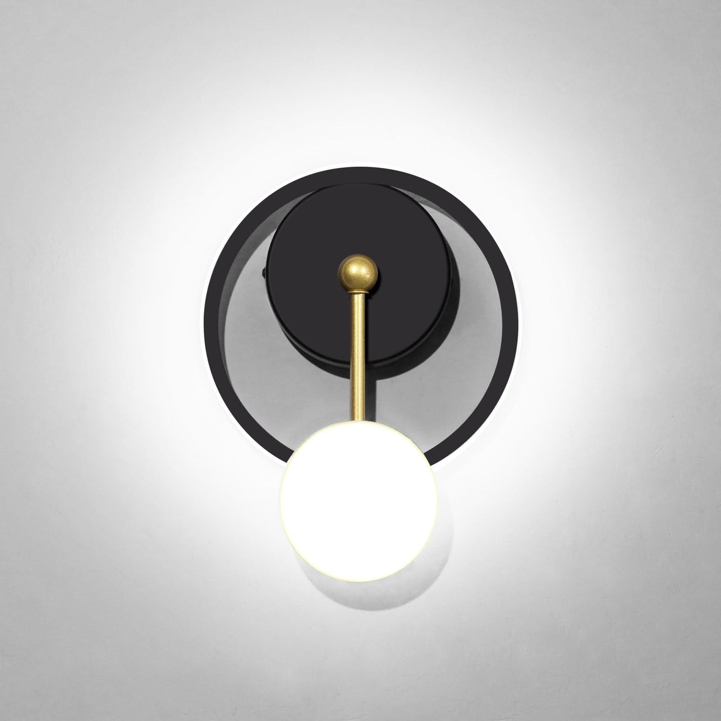 KAWELL Modern LED Wall Sconce 18W - 360° Rotatable Wall Light Fixture with Clock Design for Bedroom, Living Room & Hallway
