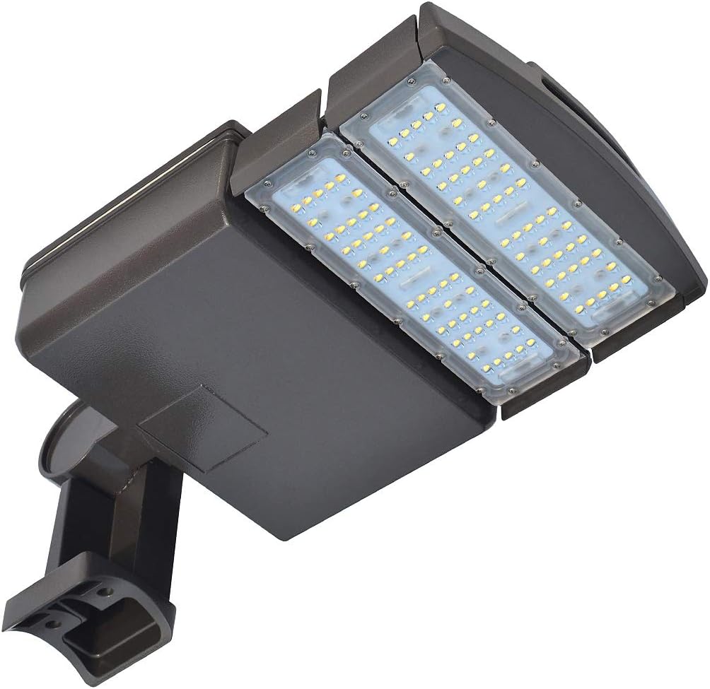 KAWELL 100W LED Parking Lot Light - 12000LM Commercial Outdoor Shoebox Lighting 5000K