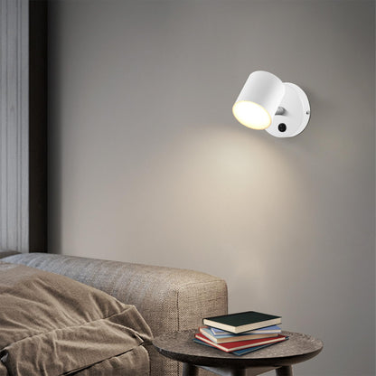 Kawell Indoor LED Wall Light with Switch Modern Wall Sconce Rotatable Hardwired Wall Lamp Nordic Style for Bedside Study Child Room, White(3000K)