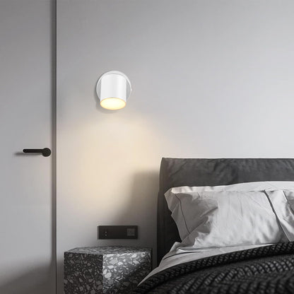 Kawell Indoor LED Wall Light with Switch Modern Wall Sconce Rotatable Hardwired Wall Lamp Nordic Style for Bedside Study Child Room, White(3000K)