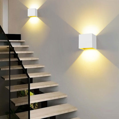 Kawell 24W Modern Wall Sconce Light LED Wall Lamp Waterproof IP65 Aluminum LED Wall Light Adjustable Beam Angle Indoor Outdoor for Bathroom Living Room Bedroom Hallway Corridor Stairs, White 3000K