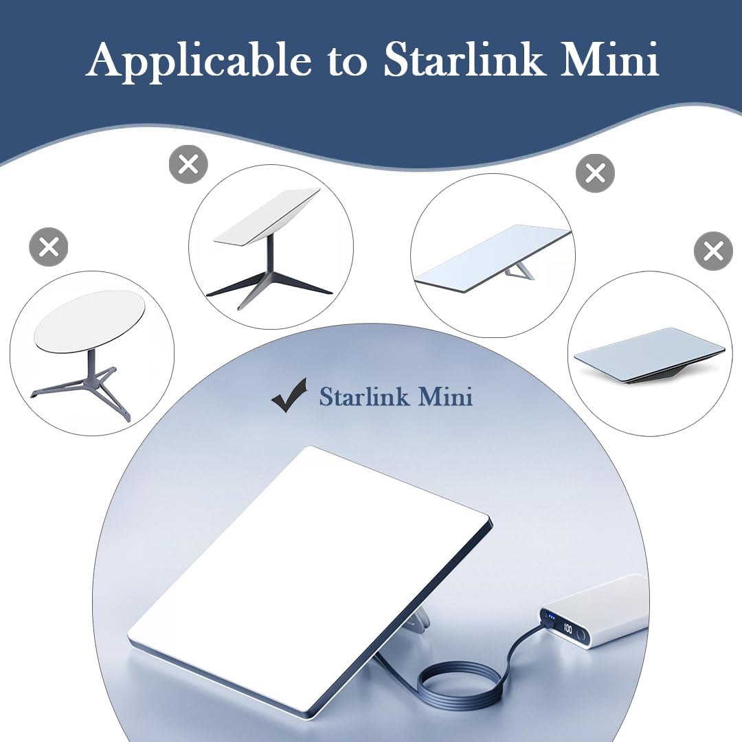 Starlink Mini Accessories, Starlink Mini DC Extension Cable, 7Inch/18CM, IP68 Waterproof Power Converter Adapter, Female to Male Plug, Aluminum Alloy Connector, Wide Compatible, Plug and Play